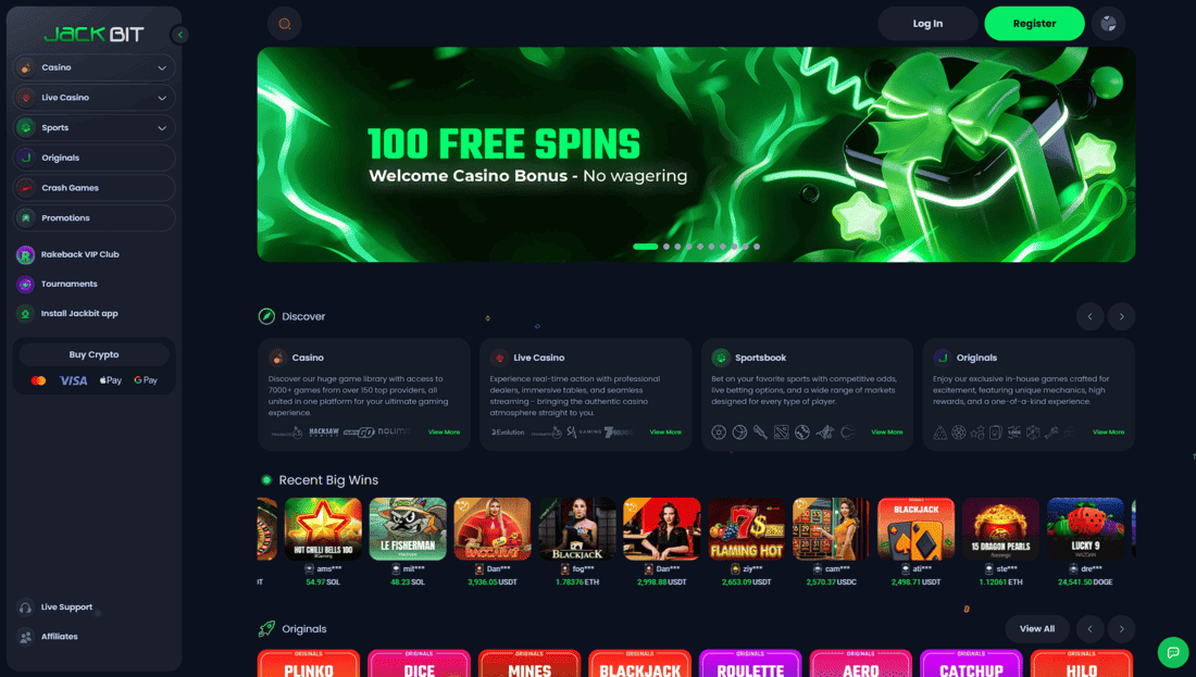 Jackbit casino screenshot