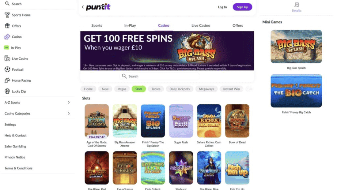 Puntit casino screenshot